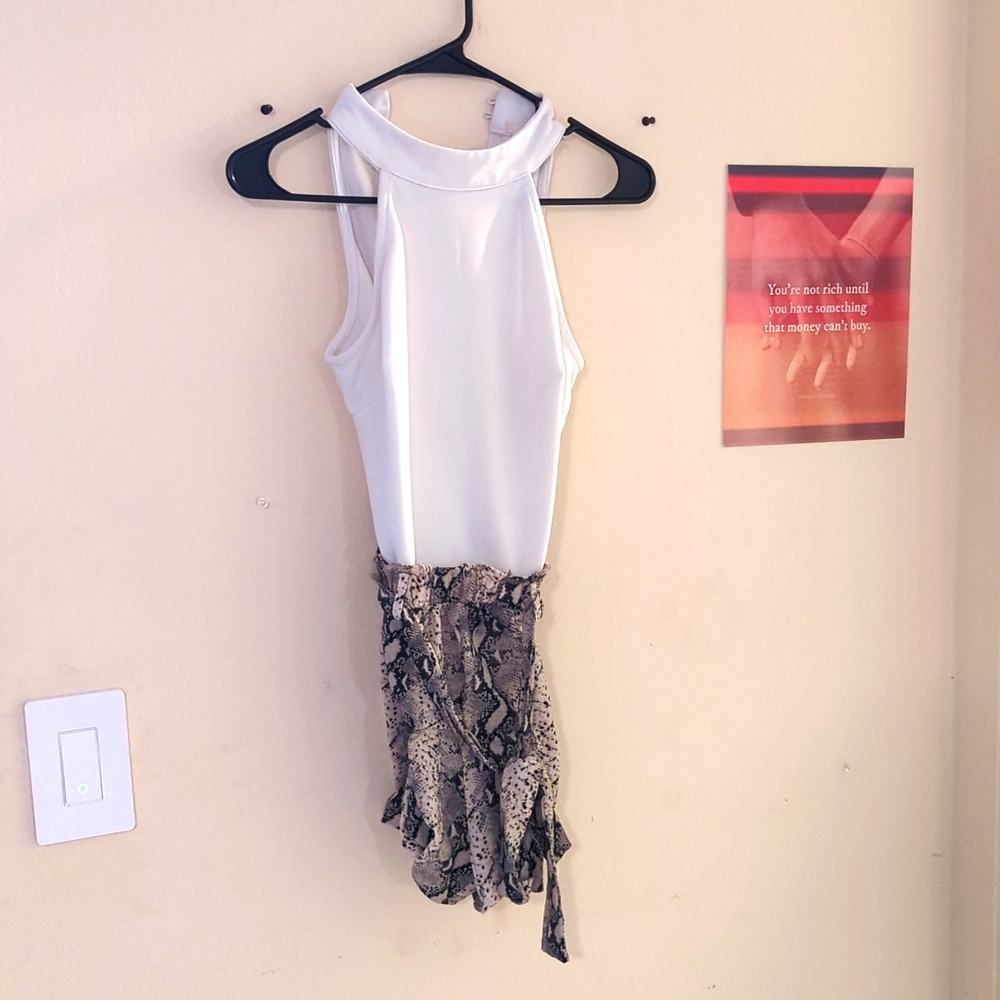 XS snakeskin print romper